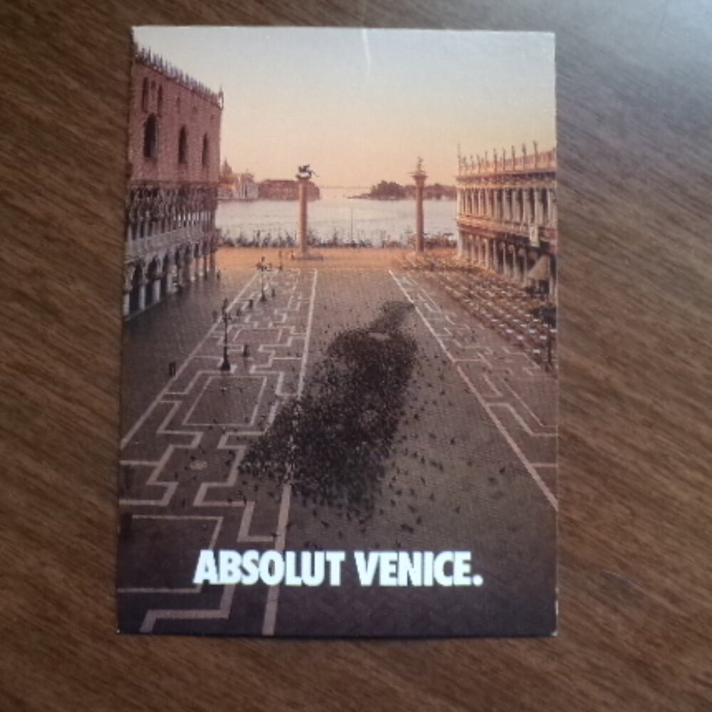 Absolut Venice Postcard 1995 Vodka Ad Postcard- Max Racks
